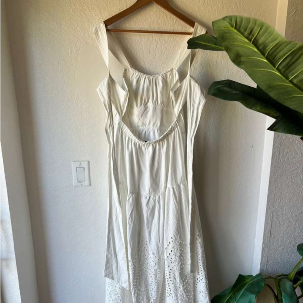 Anthropologie Moon River Tiered Eyelet Midi Dress Sz L - Picture 7 of 7